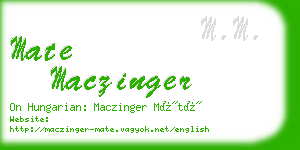 mate maczinger business card